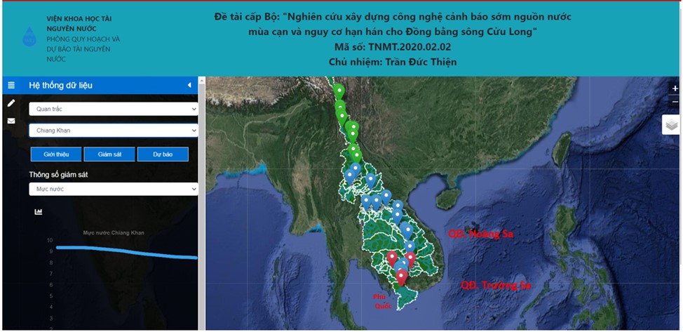 Xây dựng hệ thống cảnh báo sớm nguồn nước mùa cạn và nguy cơ hạn hán, thiếu nước cho Đồng bằng sông Cửu Long